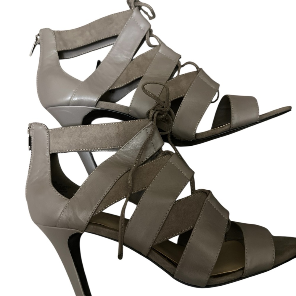 Nine West Elegant Gray Strappy Heels 9.5